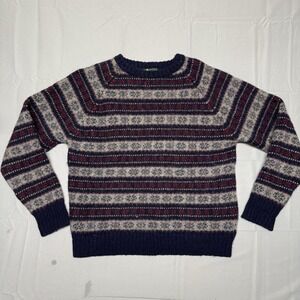 Vintage Hunt Club Men's Wool‎ Blend Sweater Sz Large 42/44 Red/Beige/Blue
